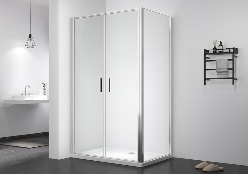 PV 1904 6mm 2 portes vitrées pivot plus cabine de douche+panneau latéral