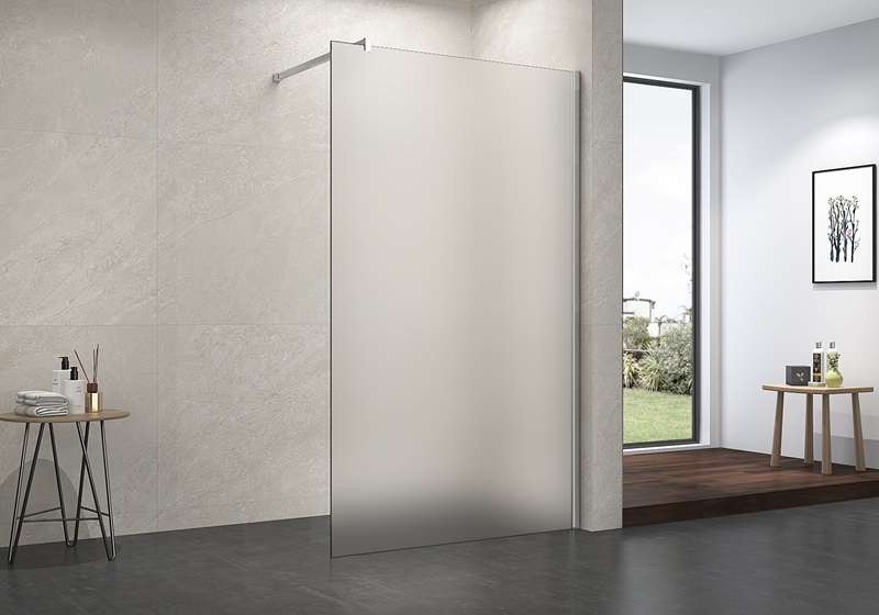EX-101 Paroi de douche à l'italienne en verre de sécurité givré chromé 6/8/10 mm