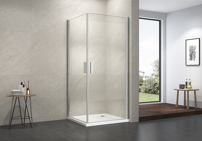 EX-211 Cabine de douche classique à pivot à deux portes ouvertes de 6 mm