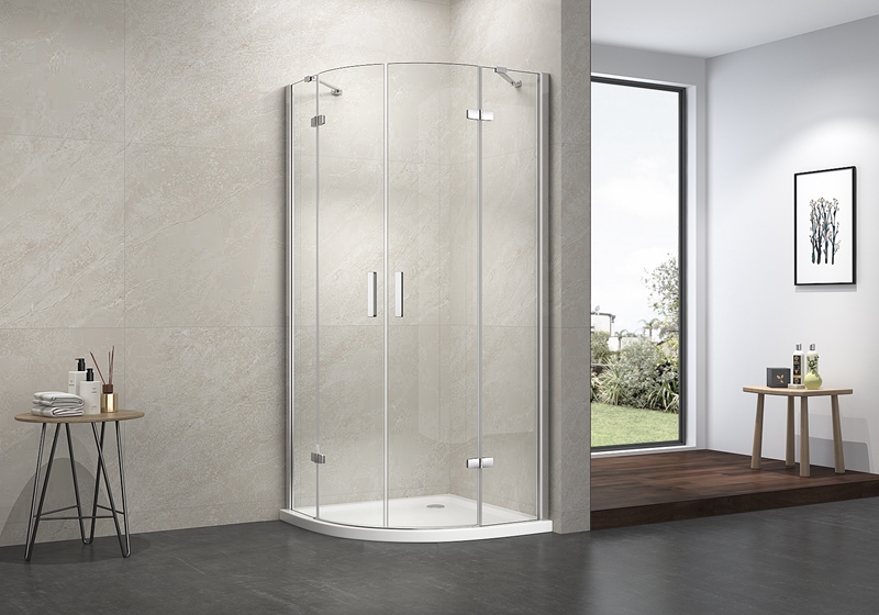 EX-406 Cabine de douche classique à charnière quadrante de 6 mm avec poignées doubles