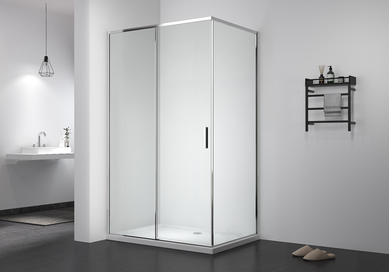 EX-507-2 Cabine de douche mince coulissante à une roue 5/6 mm + verre latéral