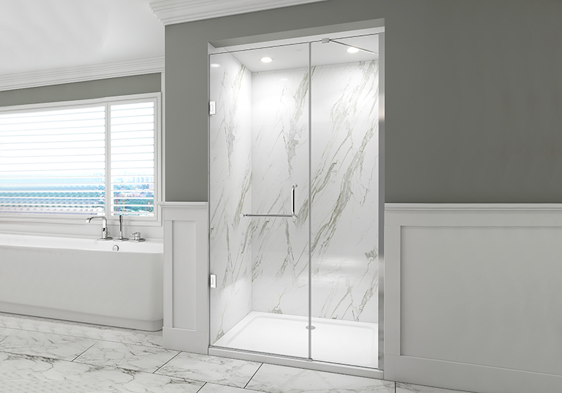 Porte de douche articulée personnalisée EX-301 48 x 76 pouces pour maison/hôtel