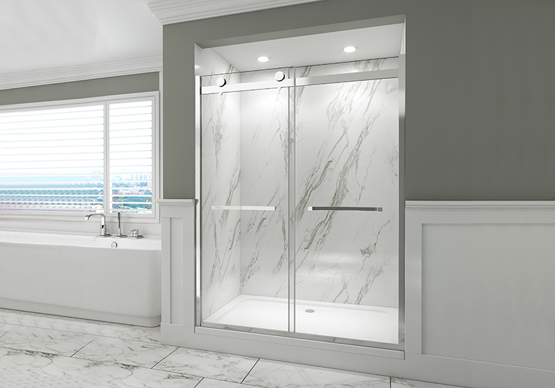 EX-909 8MM 60x76 pouces Porte de douche coulissante pour hôtel